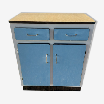 Blue formica: sideboard and folding table