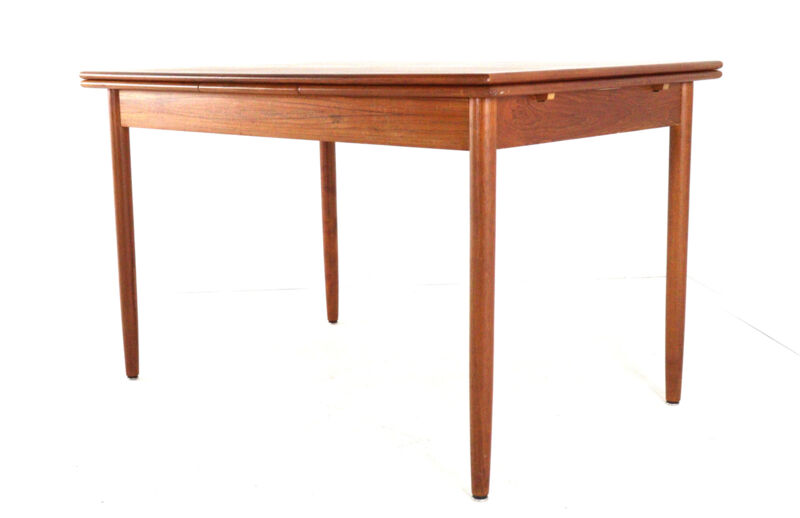 Rectangular Danish Extendable Dining Table 'Ahrus'  mid centuty modern teak