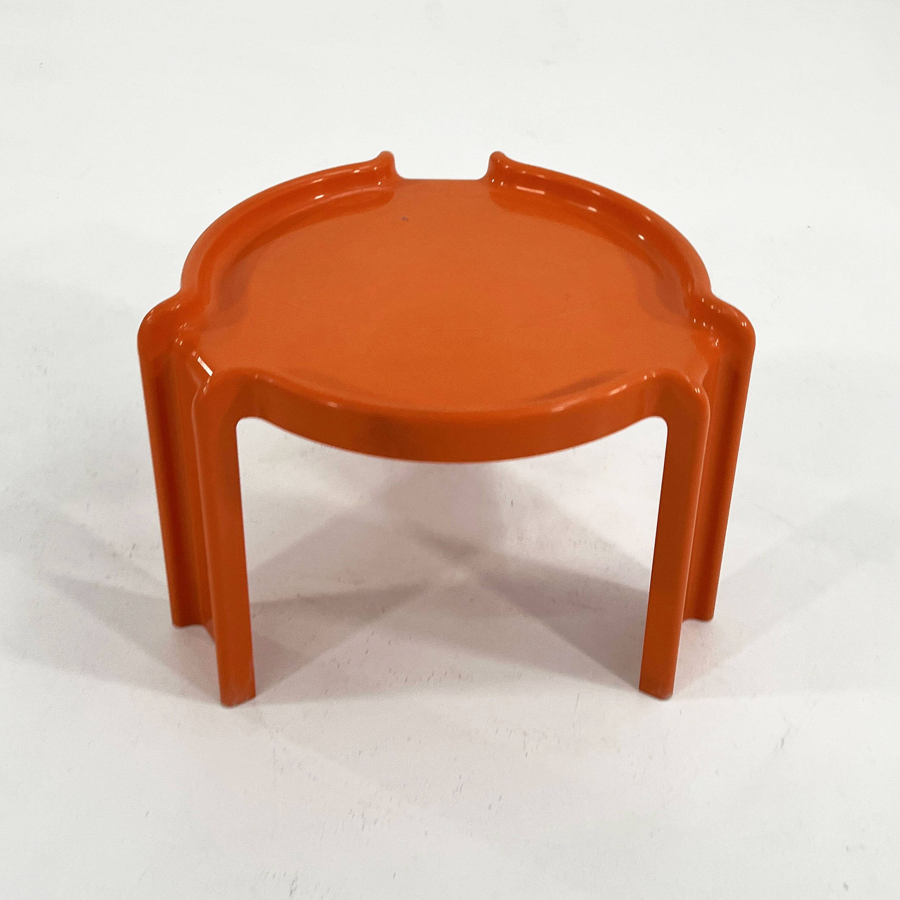 Orange side table by Giotto Stoppino for Kartell, 1970.