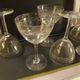 Set of 6 vintage engraved crystal champagne glasses