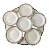 lot of 6 hollow plates Terre de Fer St Amand model "Molière" XXth