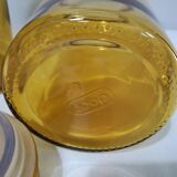 Two amber jars