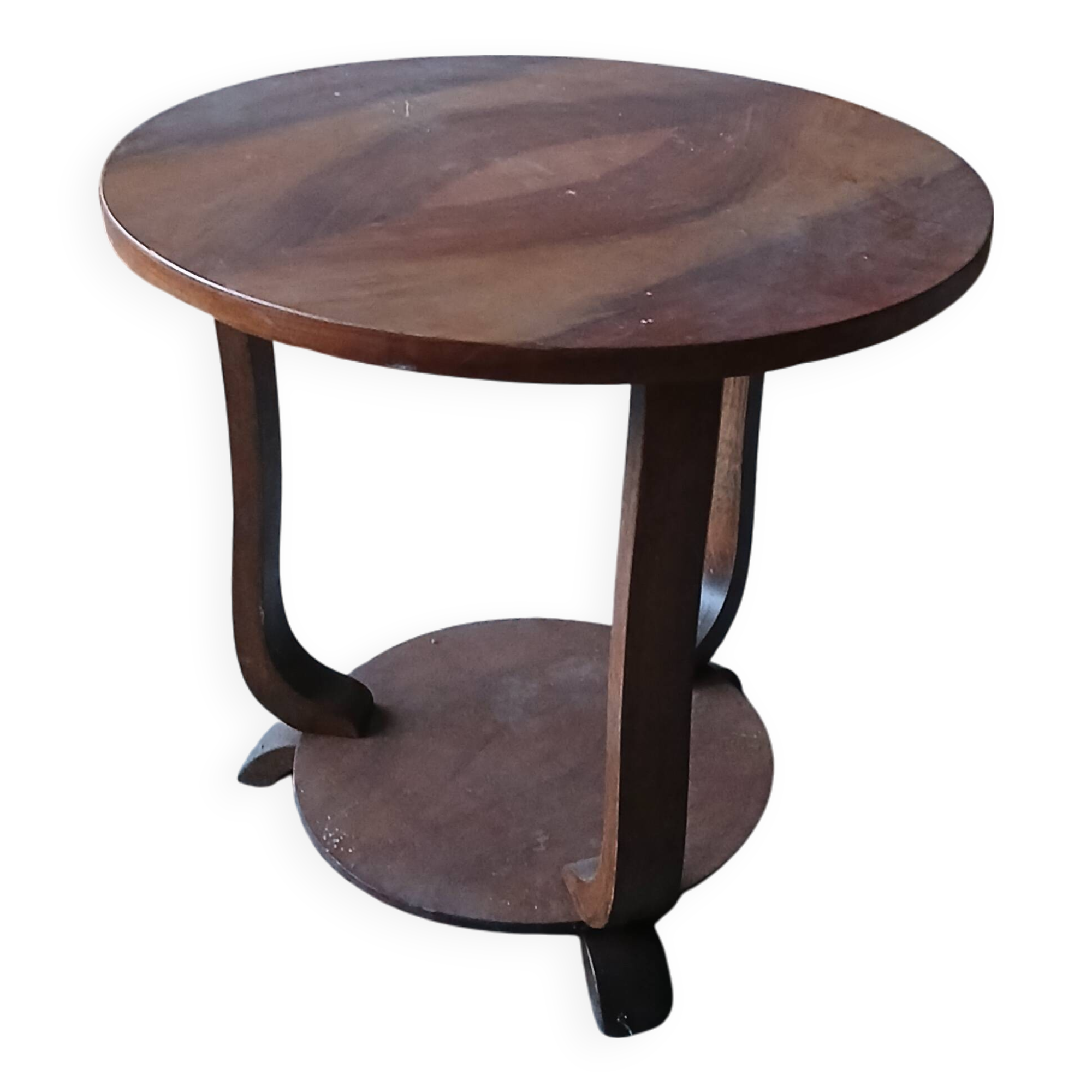 art deco wooden pedestal table
