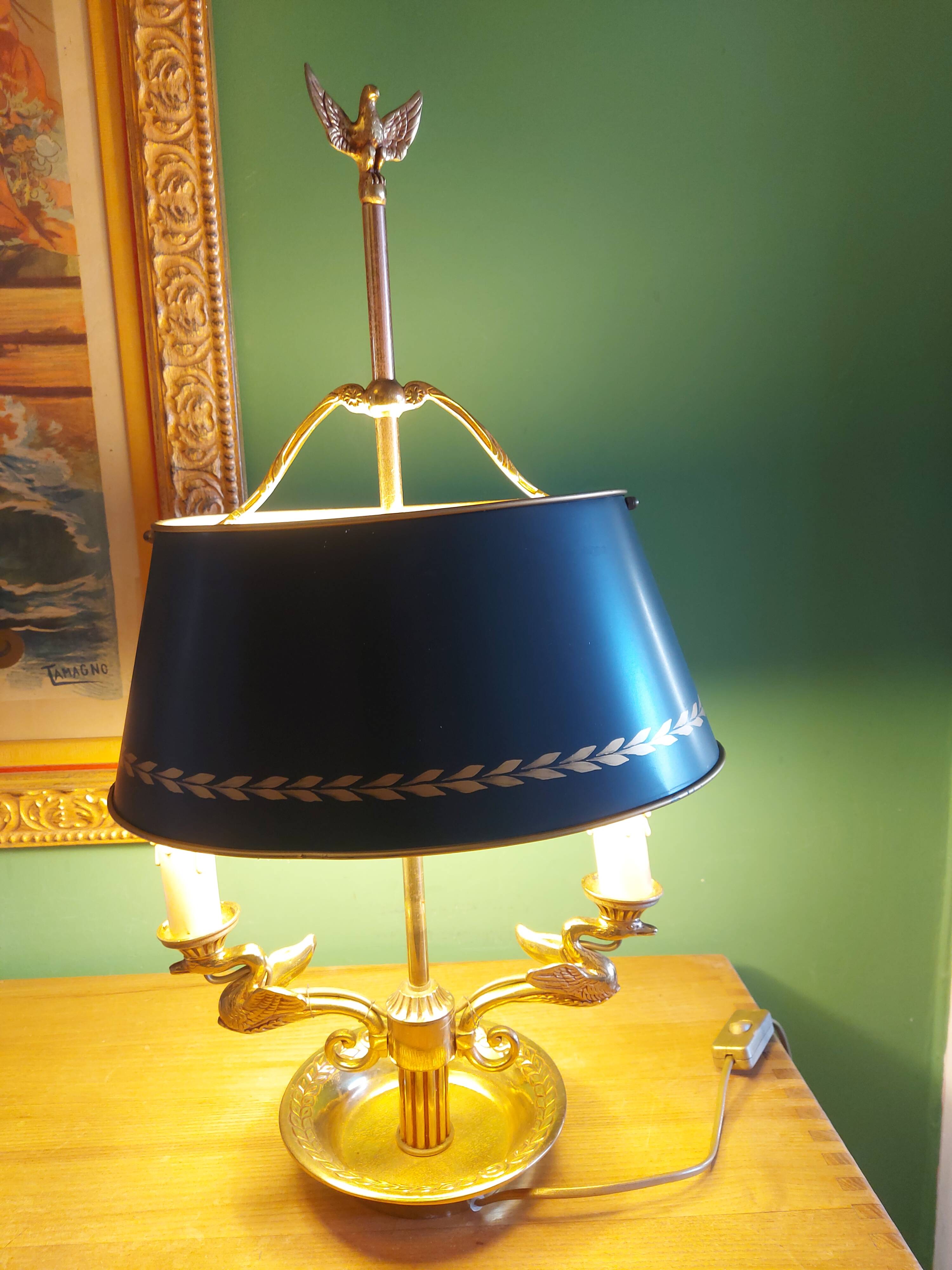 BOUILLOTTE LAMP IN BRONZE, SIGN DECOR