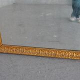Miroir ancien en bois et stuc doré d'époque fin XIXème 76x131cm