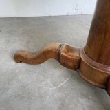 Empire walnut and marble pedestal table, late 19th century