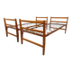 Pair of vintage stackable daybeds in oak wood and metal from the 60s