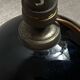 Black opaline glass globe lamp