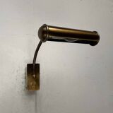 Vintage German brass patinated wall lamp with a gooseneck design by Honsel, 1970s.