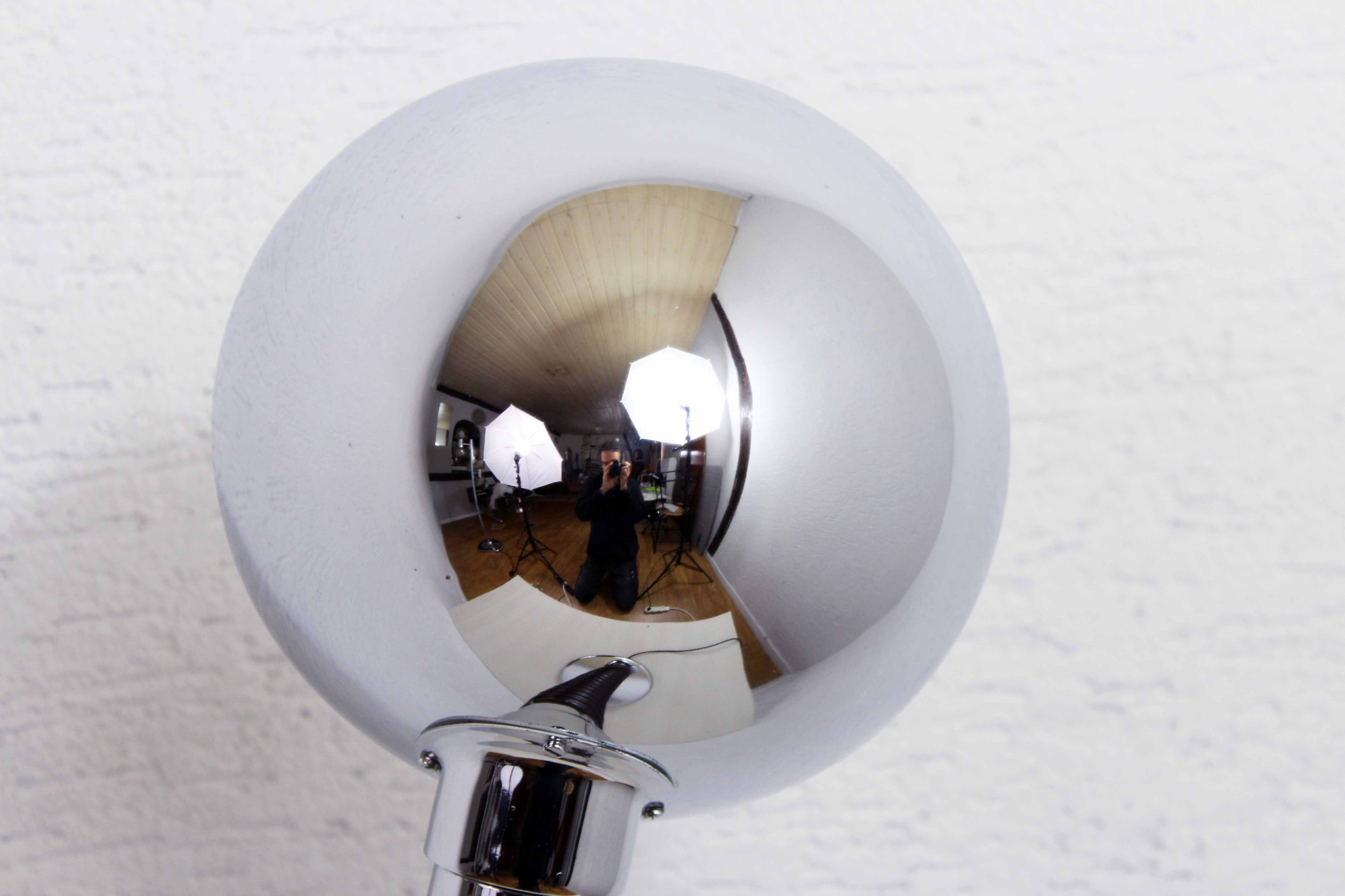 Chromed metal desk lamp