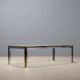 Vintage coffee table in metal, brass and glass, 1970s design.