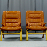 Pair of armchairs leather 1970