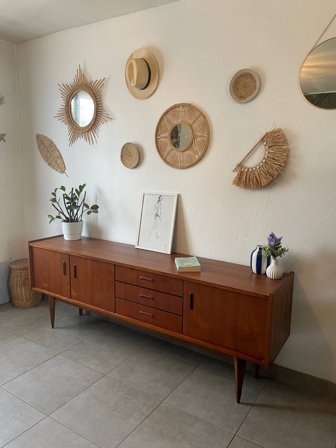 Very beautiful vintage Scandinavian teak sideboard