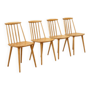 Set of 4 J77 chairs by Folke Pålsson for HAY – light oak