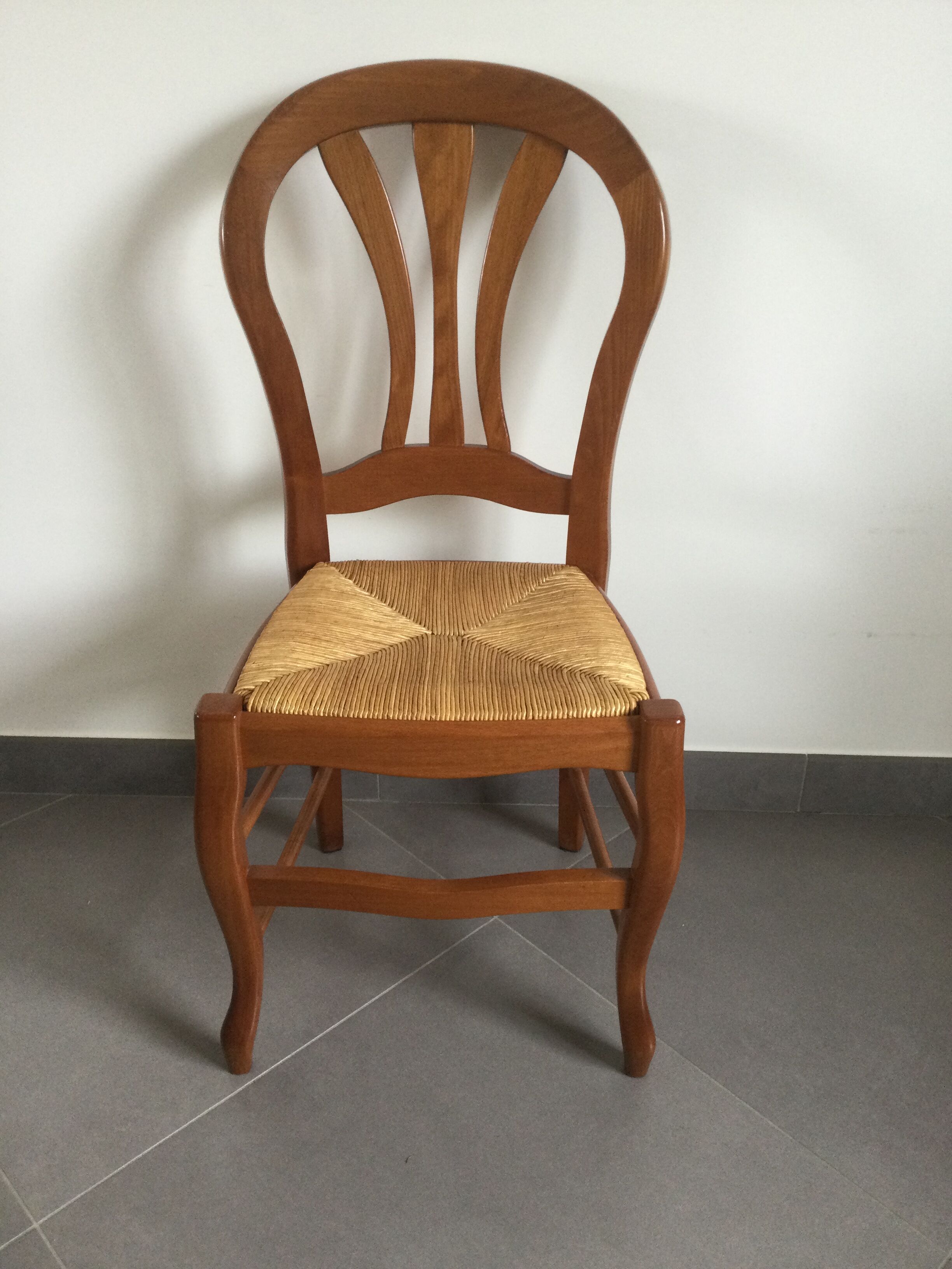 Series of 4 cherry wood chairs