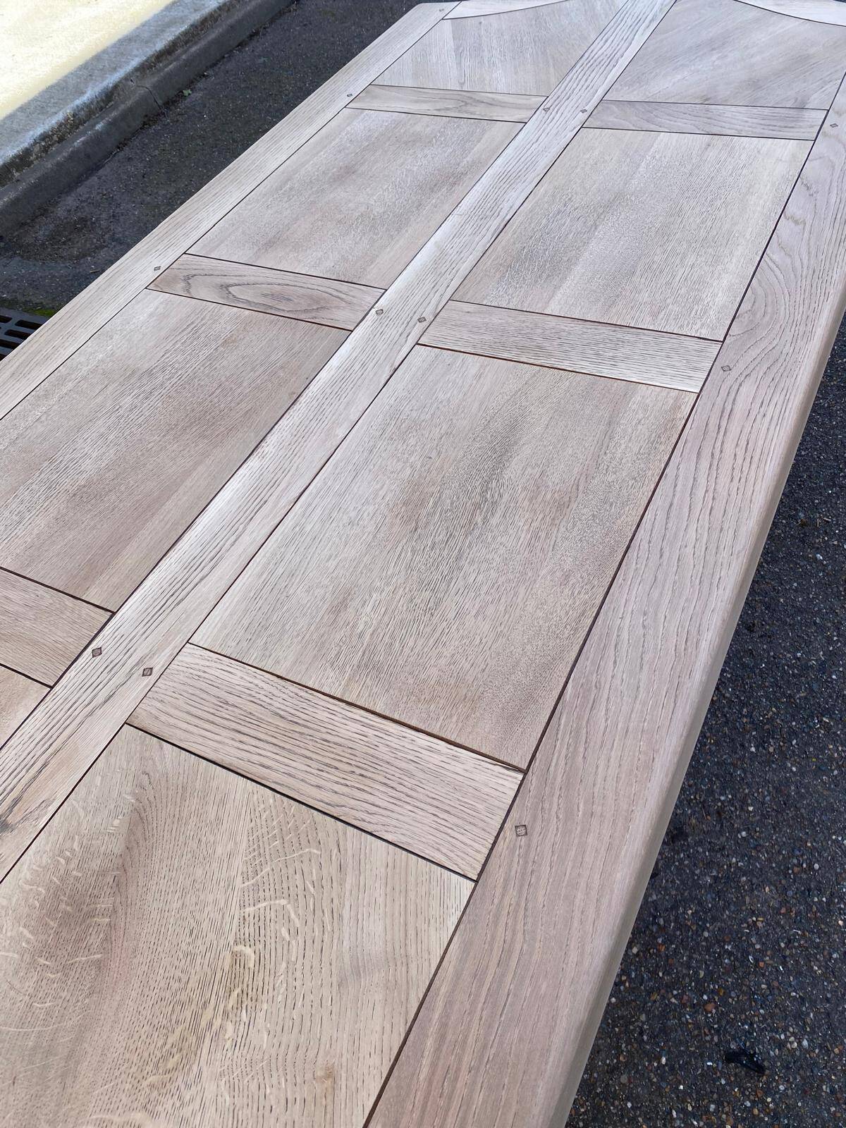 Renovated extendable monastery dining table in solid oak 220-300cm