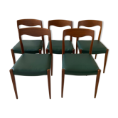 Lot de 5 chaises scandinaves Møller 71