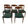 Lot de 5 chaises scandinaves Møller 71