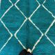 Majorelle blue Moroccan Berber rug with diamonds – 157 × 244 cm