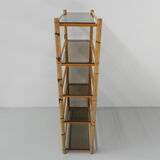 Bamboo display cabinet with 5 smoked glass shelves