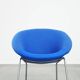 Vintage blue Walter Knoll German design lounge chair model 369 with a new seat