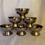 Set of 6 stainless steel ice cream cups