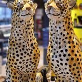 Pair of ceramic cheetahs