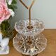Porte bijoux ou serviteur vintage en verre ciselé et laiton