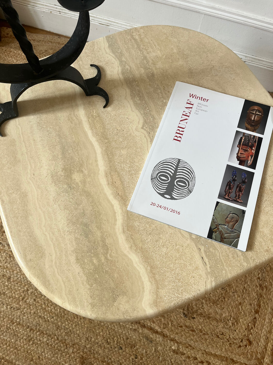 Travertine coffee table