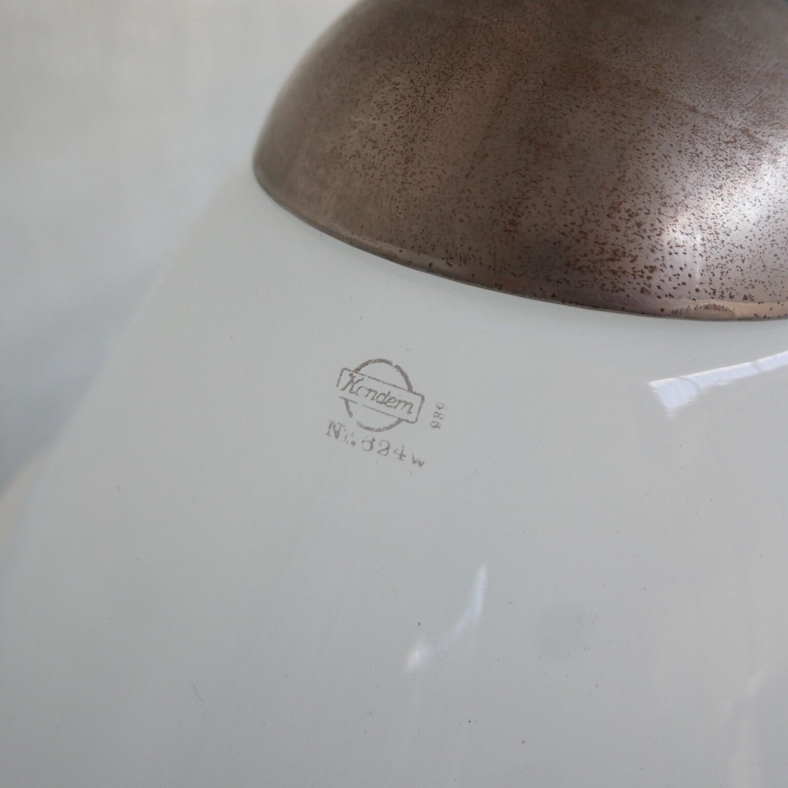 Antique german opaline pendant light by Kandem