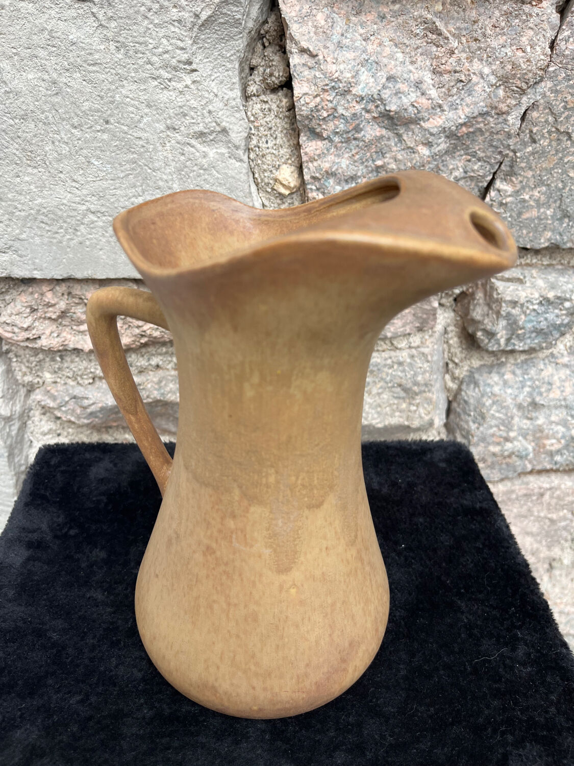 Antique flamed stoneware jug