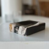 Symmetrical multicolored petrified wood soap dish