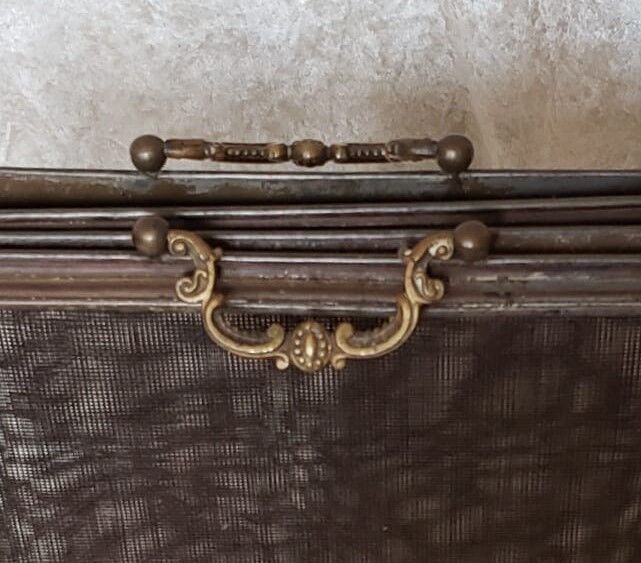 Brass and bronze steel firewall 4 panels XIX°