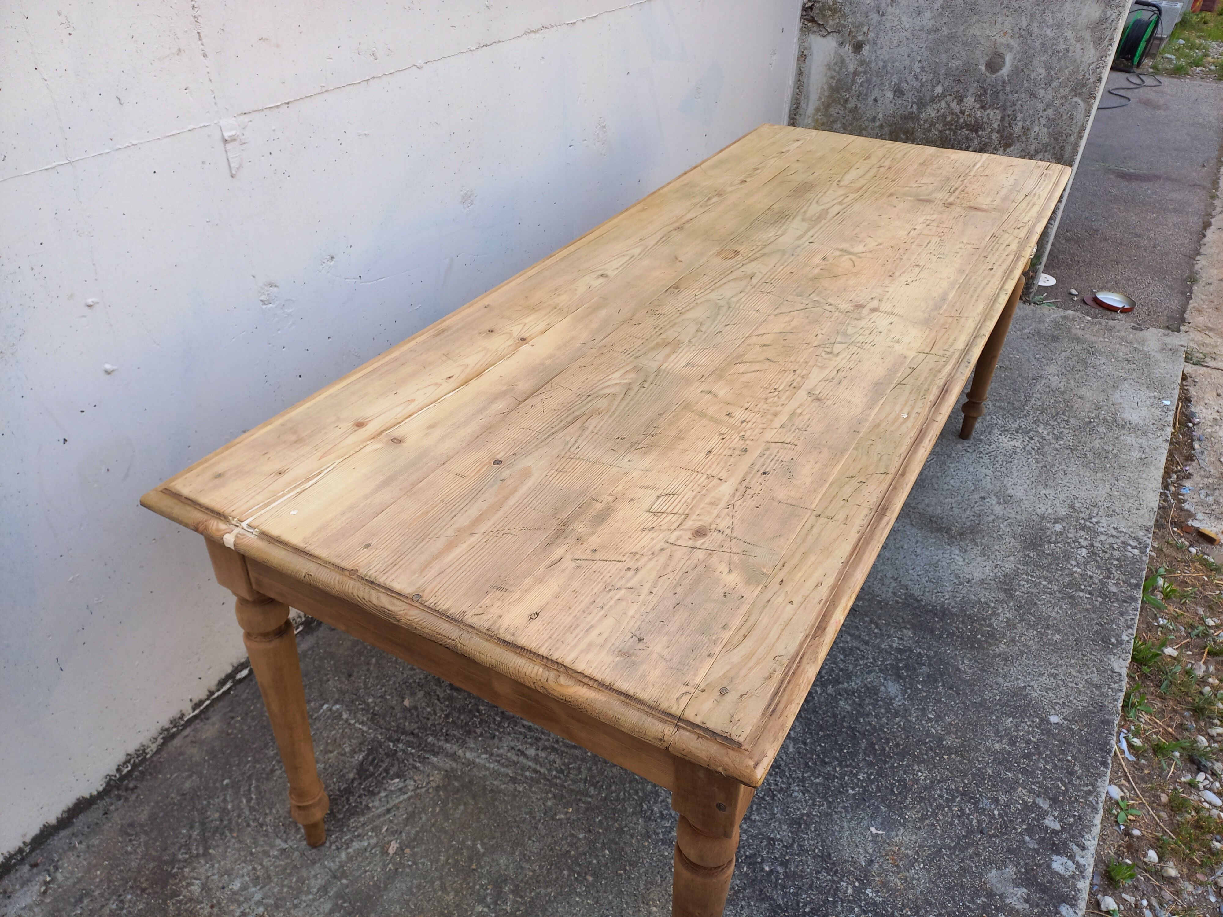Table de ferme ancienne 200 cm