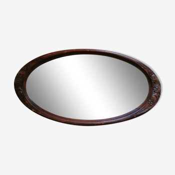 Miroir ancien biseauté en bois