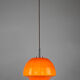 Suspension en verre orange du milieu du siècle