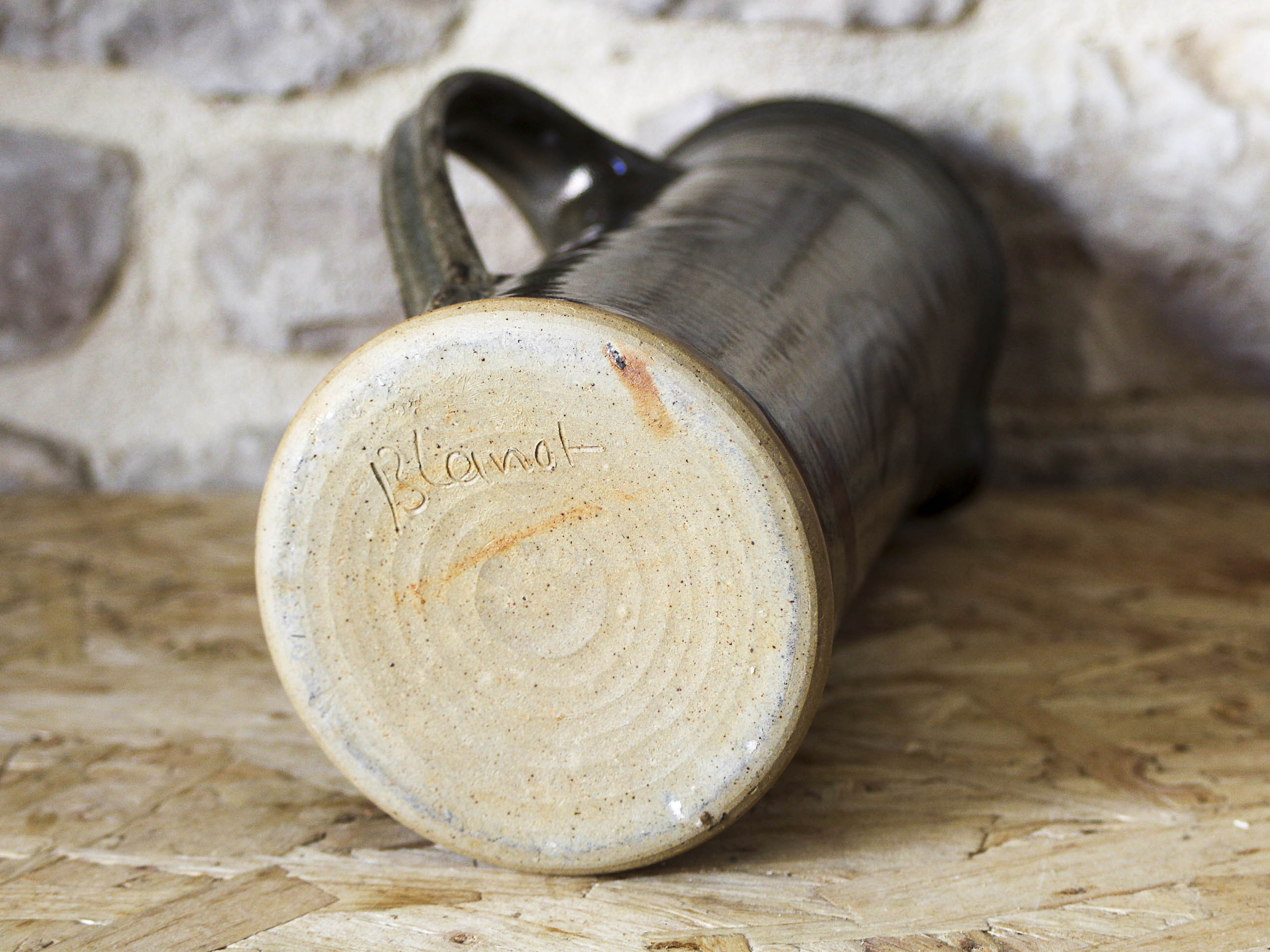 Mireille Dailer and Noël Delair enameled stoneware pitcher - Blanot