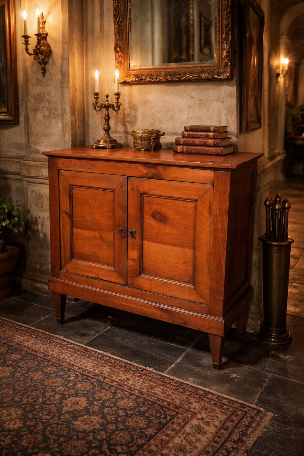 Low buffet in solid cherry wood from the 19th century (shallow)