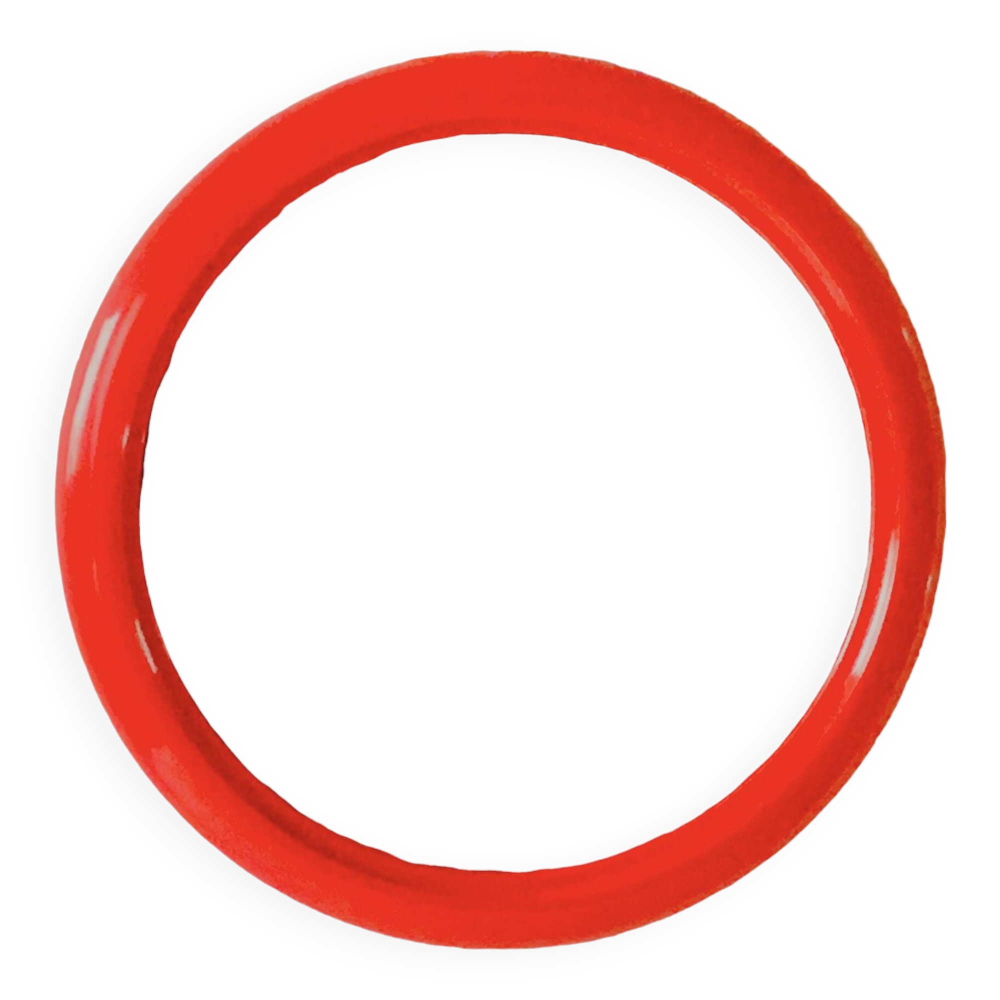 Vintage round red plastic mirror