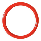 Vintage round red plastic mirror