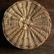 Panier corbeille ronde osier tressage vintage