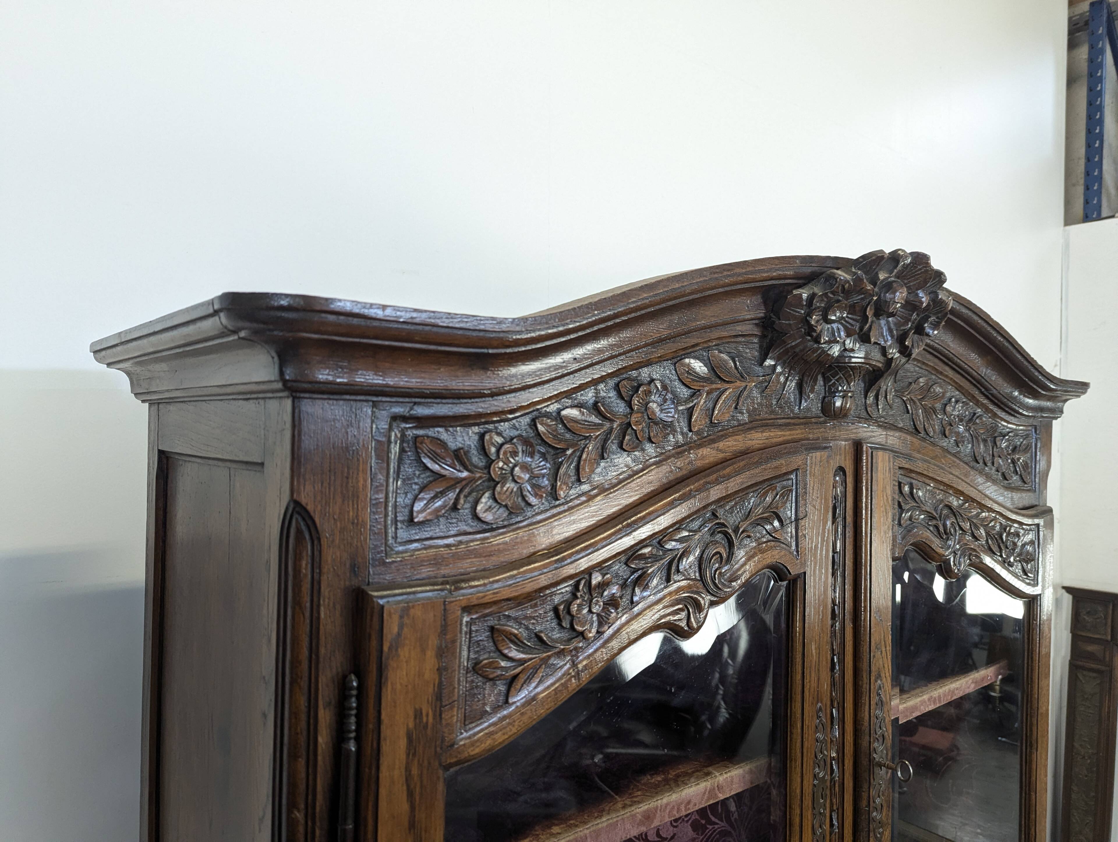 Norman oak glazed sideboard