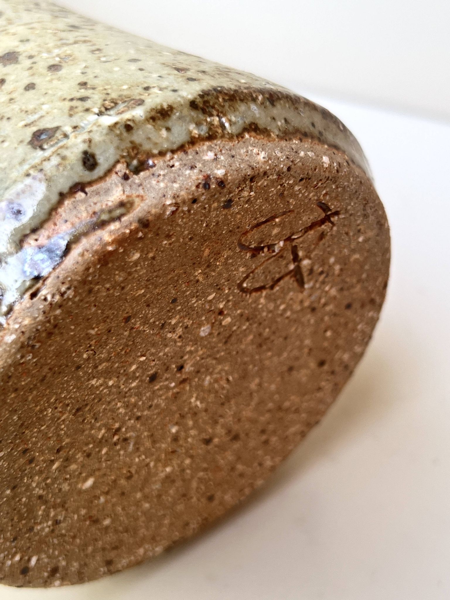 Glazed stoneware vase-candle holder, Alain Blanchard, Poterie du Méjou 1970