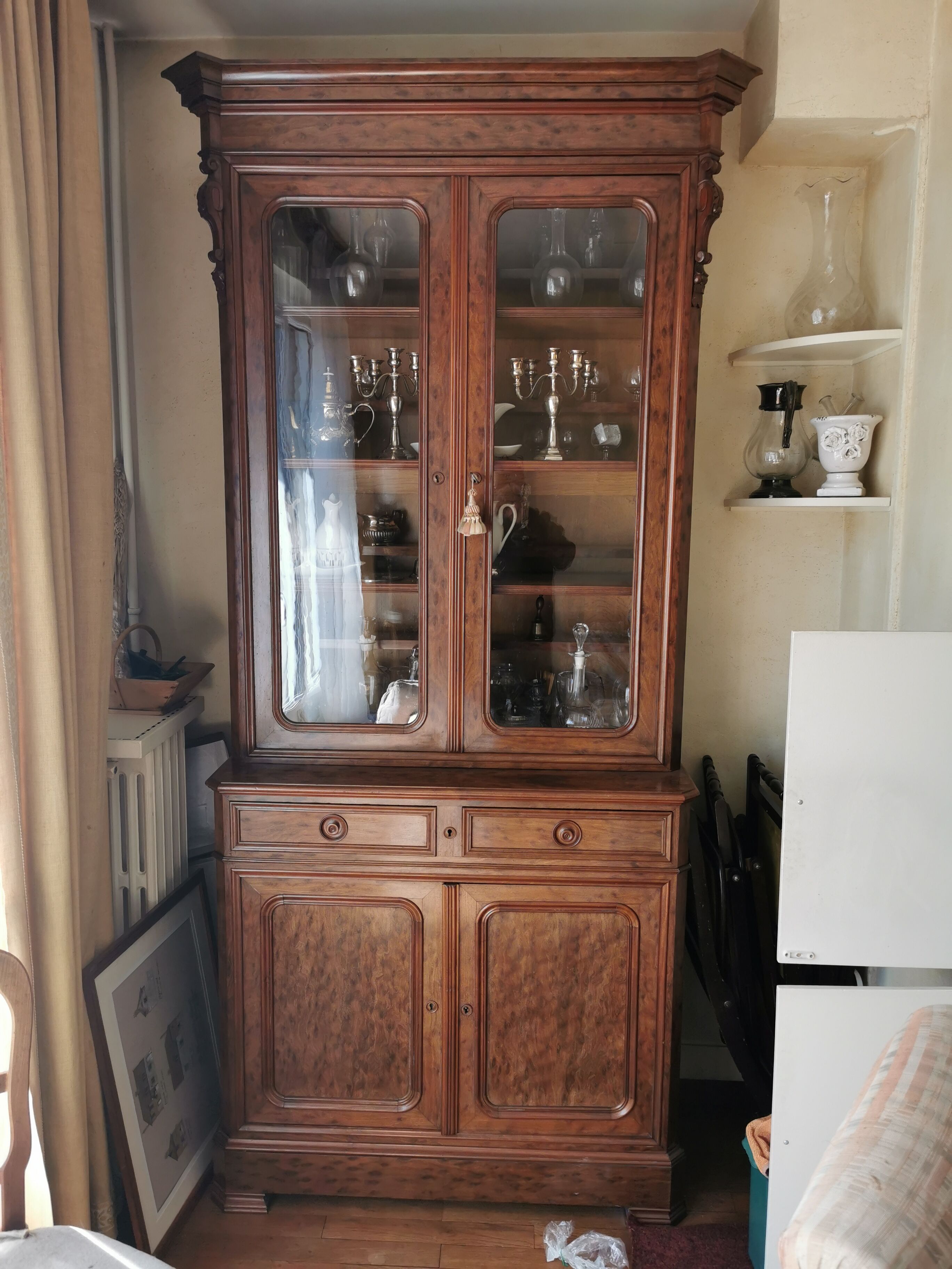 Buffet two 19th century glazed body Louis Philippe has customised