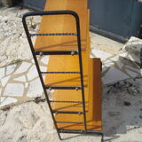 Shelf library Scandinavian wood and iron circa 1960/1970