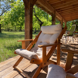 Pair of pine garden armchairs