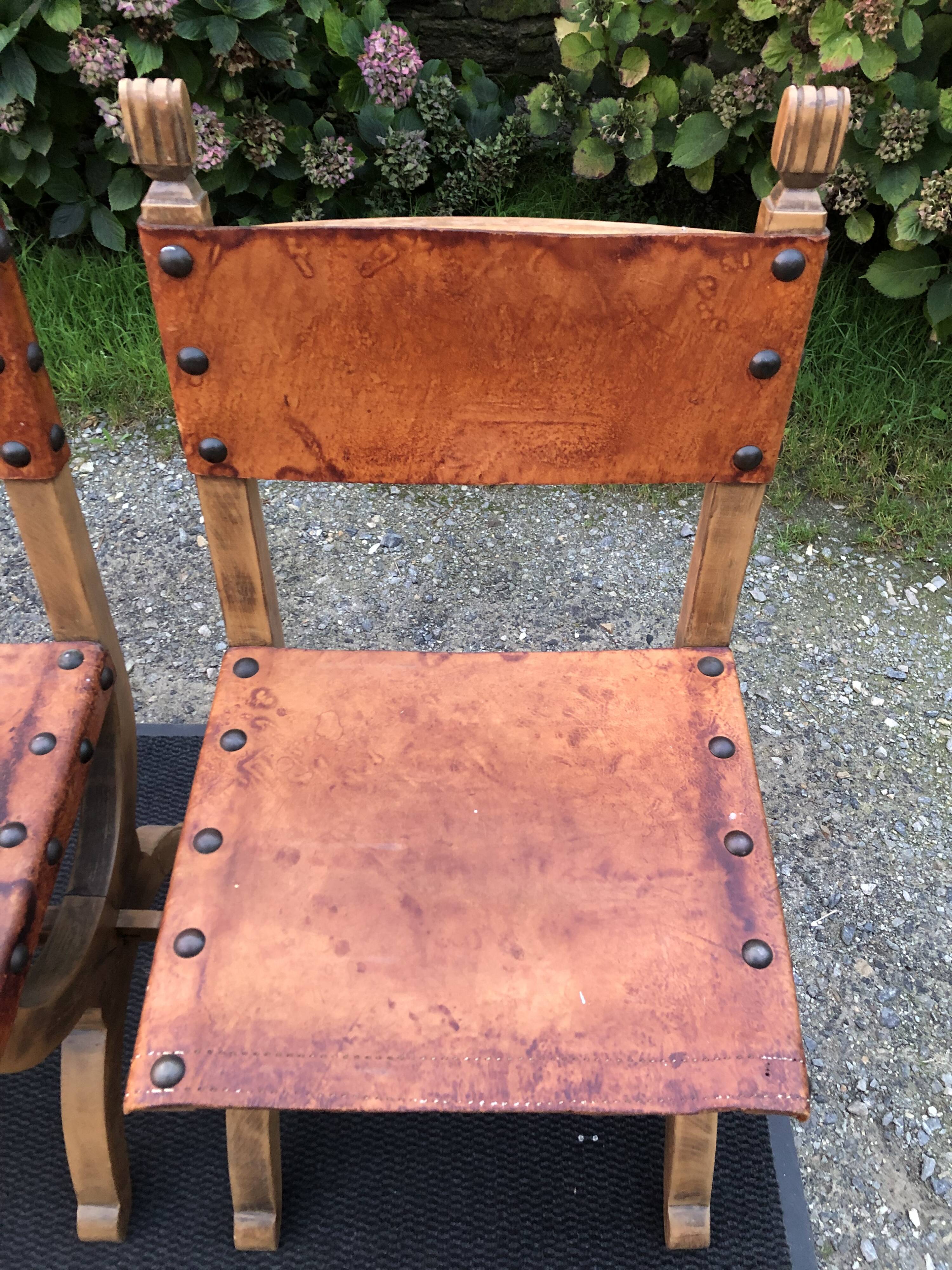 Set of 4 vintage brutalist chairs by Bram Sprij, Netherlands 1960s. in beech.