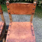 Set of 4 vintage brutalist chairs by Bram Sprij, Netherlands 1960s. in beech.