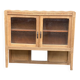 Vitrine vaisselier vintage en bois massif art déco 1950