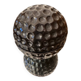 Large storage compartment - vintage 80´s ashtray: black golf ball ceramic